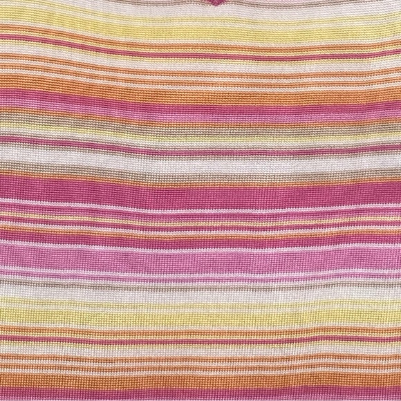 Liz Claiborne Woman Striped Knit Tank Top 2X Pink Yellow White Orange V-Neck - Picture 5 of 8